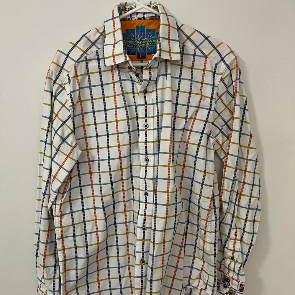 Robert Graham White Checkered Button Down Shirt